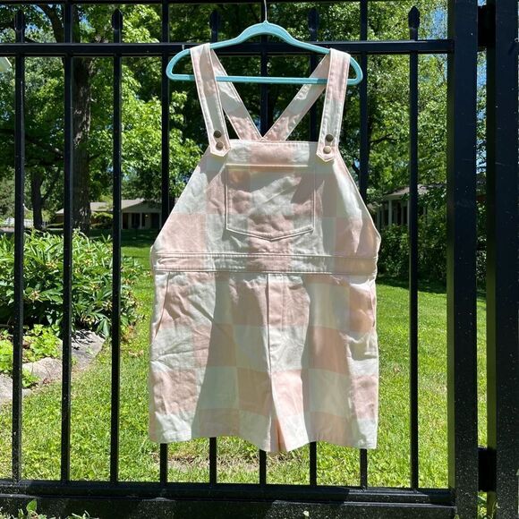 Anthropologie Hutch Checked Short Overalls NWT - Picture 2 of 9